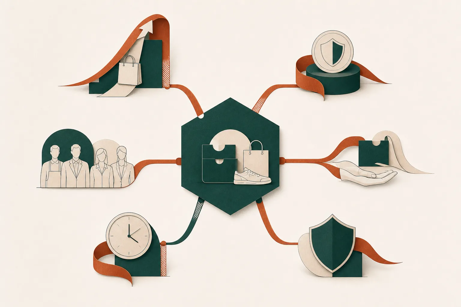 Composição editorial conecta atendimento, equipe, liderança, conversão e receita como efeitos de uma cobertura bem decidida.